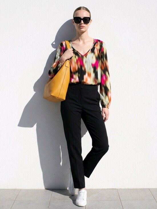 Liverpool Tops - Liverpool Los Angeles Multicolor V-Neck Women's Blouse